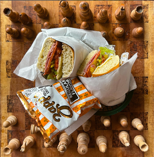 Sanswich on a chess board.