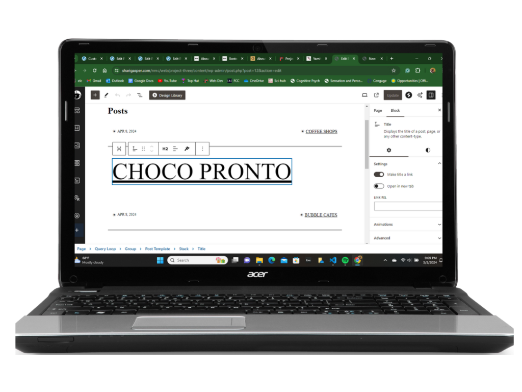 putting posts on a page