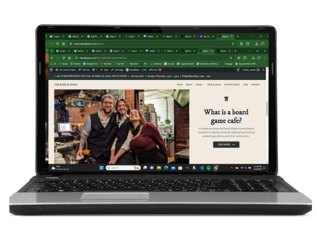 New About page for the Rook & Pawn