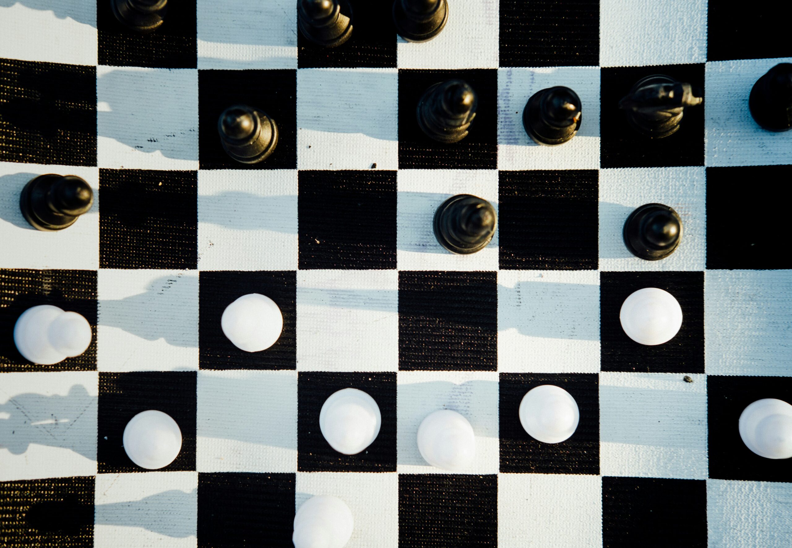 Black and white chess board